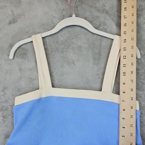 Red Carter Colorblocked Crop Top Womens Size XL Crystal Blue Cotton Stretch - Picture 4 of 11